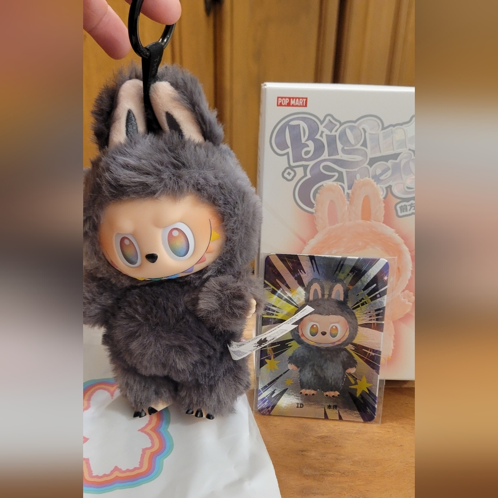 Gray Furry Character Plush Toy